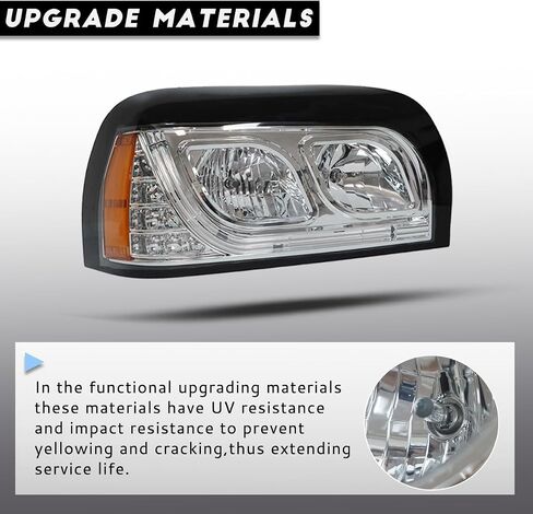 Headlights Compatible with Freightliner Century 2004-2015 Pair Set Front Headlamp DOT and SAE Approved (Chrome) in Saudi Arabia