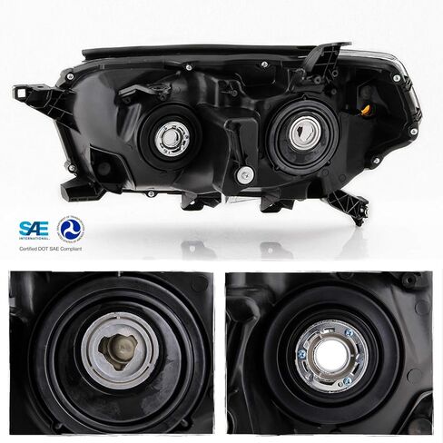 AKKON - FITS 2010 2011 2012 2013 Toyota 4Runner SR5/Trail Model [Halogen Type] W/Trail Package المصابيح الأمامية السوداء اليسرى+الزوج الأيمن in Kuwait