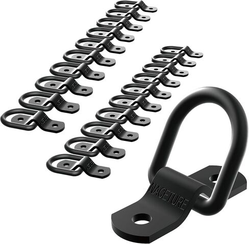 Motorcycle Tie Down Anchor Hook Heavy Duty Alloy Steel 20 Pack - Dirt Bike Tie Down Strap Rings Accessories for Truck, Camper, Trailer, Truck Bed Tie Down Anchors (Black 20 Pack) in Saudi Arabia