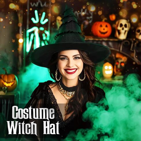 أسود الساحرة قبعة الكبار فيلم Merch Wizard Assume for Women Associory for Party Outfits Halloween in Saudi Arabia