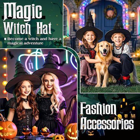 أسود الساحرة قبعة الكبار فيلم Merch Wizard Assume for Women Associory for Party Outfits Halloween in Saudi Arabia