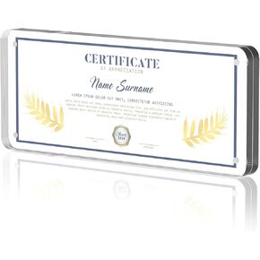 Business License Frame, Acrylic Display Clear Certificate Thickened Holder Self Standing for Business License 4x10 Inch
