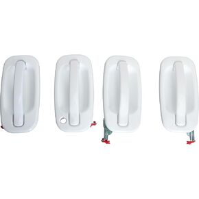 4Pcs Olympic White Exterior Door Handle Fit for Chevrolet Silverado for Avalanche for Suburban for Tahoe, for Sierra for Yukon Fit for Cadillac Escalade, Outside Door Handles GM1310129 GM1311147