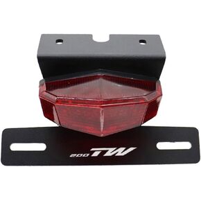 Tail Tidy Kit for TW200 TW 200 1989-2024 Fender Eliminator Kit Equipped License Plate Holder Integrated LED Tail Light, Brake & Turn Signal Blinker (Red)