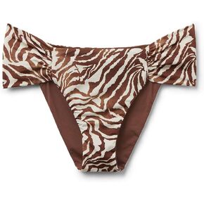 Woman's Swimsuit Bottom Brown Zebra