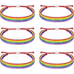 أساور الكبرياء المصنوعة يدويًا LGBTQ Rainbow Bracelets مثلي الجنس مثليه المخنثين الأساور