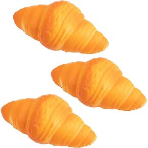 Framendino, 3 Pack Artificial Croissant Fake Bread Simulation Food Decoration Model for Kitchen Photo