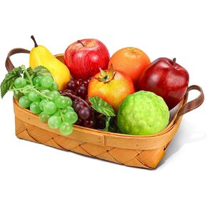Lorigun 8 Pcs Fake Fruit, Artificial Fruit for Decoration Home, Faux Fruit Tropical Decortion Party, Simulation Fruit Prop for Photoshoot, Fake Apples Oranges Grapes Decor