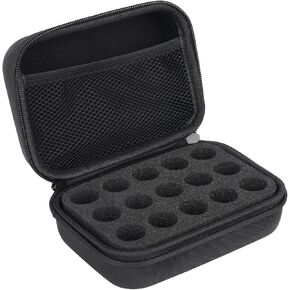 15 Slots Insulin Vial Protector Case, Black Fridge Vial Holder Protective Storage Case Insulin Storage Box Holder for Travel Protector Fit Standard 10ml Vials