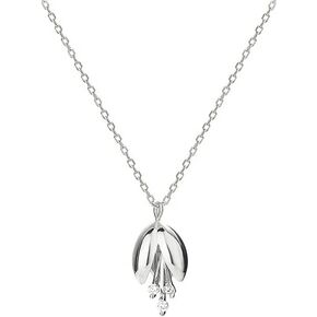Dtja Delicate Bell Flower Pendant Necklace 925 Sterling Silver for Women Silver-Toned Adjustable Lily of the Valley Floral Charm Choker Chain
