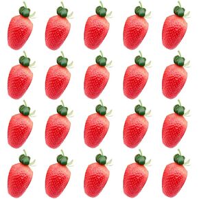 10 Pcs Artificial Strawberry Lifelike Fruit Plastic Big Red Strawberries Photography Prop Home Kitchen Cabinet Party Ornament Decoration