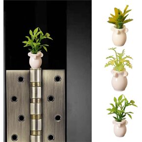 (3PCS) Mini Green Plants Decorative Hinges Hinge Heads Decorative Topper,Magnetic Hinge Head Home Decoration,Magnetic Hinge Head Toppers Door Hinge Head Home Decoration Door Hinge Heads Decorative
