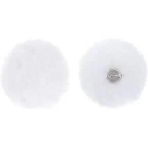 2 PCS Bunny Tail Easter Rabbit Tail Halloween Lola Party Fluffy Pom Poms Cosplay Decor Bunny Costume Accessories 4.0 inches