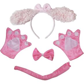 PetiteBella Long Ear Dog Cogband Bowtie Tail Hloves 4pc Come Costume