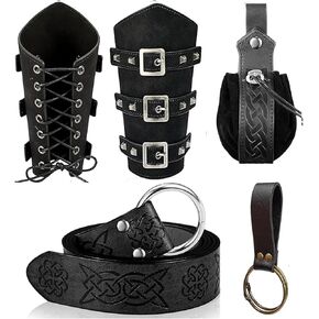 SUMGOGO Renaissance Belt Pouch Viking Bracers Hook Halloween Set Medieval Ren Faire Festival Costume Accessory Cosplay Bag