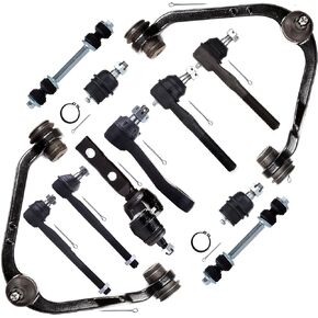 12PCS ASTOU Front Suspension Kit fit 1997-2002 for Ford Expedition 1997-2003 for Ford F-150 97-99 for Ford F-250 Upper Control Arms Lower Ball Joints Tie Rod End Sway Bar Link Pitman Arm Idler Arm RWD