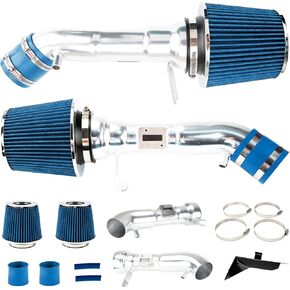 Blue Cold Air Intake Kit, Aluminum Polished Car Air Intake Pipe Kit for Q50 2014-2015 3.7L,G37 2008-2013 3.7L