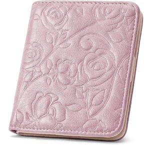 محفظة نساء فائقة النحافة رقيقة صغيرة من النساء محفظة RFID حظر القابض Bifold Bifold Long Long Wallet Rose Yellow