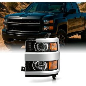 AKKON - Fits 2015-2019 Chevy Silverado 2500 3500 HD OE Chrome Projector Headlights Left & Right Replacement