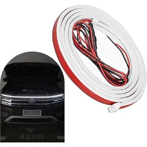 1pc شريط غطاء محرك السيارة ، شريط LED ، 70 بوصة ، شريط مصباح LED ، زخرفي بارد من خلال الإضاءة LED LED ، التثبيت المخفي مقاوم للماء ، أشرطة LED الخارجي الشامل للسيارة (أبيض)