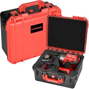 Case for Milwaukee M18 Impact and Torque Wrench - Waterproof Hard Tool Box for Milwaukee Set, Power Tool Combo Kit Bag for Milwaukee 2/1 3/4 3/8 Cordless Torque Wrenches/Battery/Charger (Case Only)
