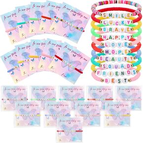 80 PCS PRACELTS PRACELTS HOMES FAIW SINGER PARTION FAVORS 40 BEDEDED BACELETS مع 40 بطاقة هدايا و 40 أكياس Cellophane لتخرج عيد الميلاد ديكور حفل التخرج