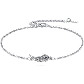 Angel Wings Anklets 925 Sterling Silver Angel Foot Anklets Wings Gifts for Women زوجة أمي أمي