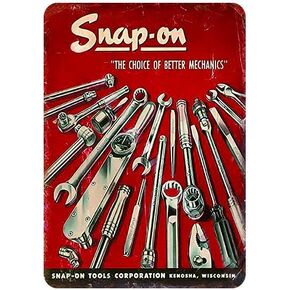 Snap-on Tools Old Metal Retro Tin Sign Good for Garage Bar Club Home Wall Etc Decor Product Size:8 x 12 Inch