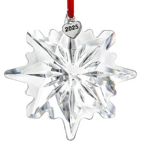 H&D HYALINE & DORA 2025 Christmas Moon Crystal Hanging Ornament - Clear Suncatcher for Winter Party Home Decor