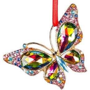 WaaHome Butterfly Christmas Ornaments 2025 - Metal Monarch Butterfly Keepsake Christmas Tree Ornaments Decorations, Colorful Butterflies Xmas Ornament Gifts for Women Girls Mom Sisters