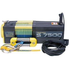 Superwinch 1455201 S5500SR Winch 5500lb(2495kg) Single Line Pull with Roller Fairlead 1/4" x 60' Synthetic Rope 30.5ft Corded Handheld Remote