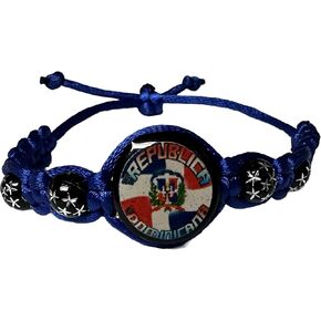 Dominican Republic Flag Bracelet Round
