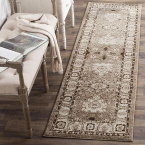 SAFAVIEH Vintage Hamadan Collection Runner Rug - 2'3" x 16', Taupe, Oriental Traditional Persian Design, Non-Shedding & Easy Care, Ideal for High Traffic Areas in Living Room, Bedroom (VTH214T)