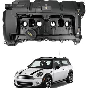 Cylinder Head Valve Cover with Oil Filler Cap for Mini Cooper 2007-2015 /C-ooper Paceman 2013-2016 /Co-oper Countryman 2011-2016 Base Non-S Models R55-R61 N12 N16 engines Replace 11127646554