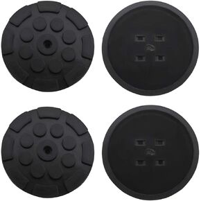 4Pcs Rubber Arm Pads 11mm Hole Dia Universal Black Jack Lift Rubber Round Pads 120x17mm for Auto Car Truck Hoist Jacking Lift Accessories