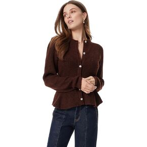 Sam Edelman Women's Keegan Flare Hem Button Front Cardigan Sweater Standard