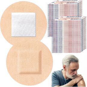 Geiserailie 200pcs 7/8 Inch Round Bandages for Face Sensitive Skin Silicone Adhesive Round Bandages Sterile Hypoaller Lenic Latex Free Nonstick for Sensitive Fragile Skin Delicate Wounds