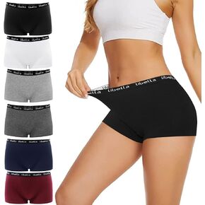 Womens Boyshorts Underwear Cotton Boxer Briefs Full Coverage Soft Stretch boxer Shorts for Women 6 Packs in Saudi Arabia