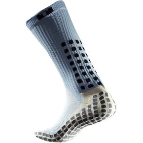 3.0 Cushioned Grip Socks, Made in the USA, Non Slip Grippy Soccer Crew Socks for Men & Women with Grip Inside and Out for Football and Soccer, Sky Blue, Small