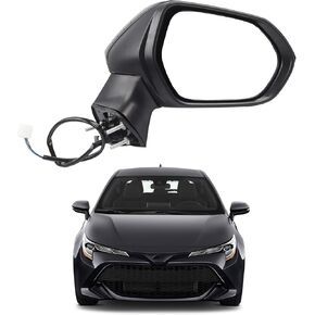 Dasbecan Passenger Side Door Mirror Compatible with Toyota Corolla 2020-2025 Sedan-Power Adjustment Manual Fold Non-Heated-Right Rearview Mirror Assembly Replace TO1321391 3Pins Painted White