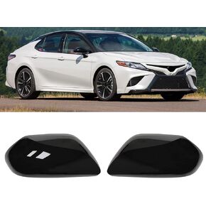 Gloss Black Side Door Mirror Cap Cover Compatible with 2018-2023 Camry Replace TO1326108 TO1327108