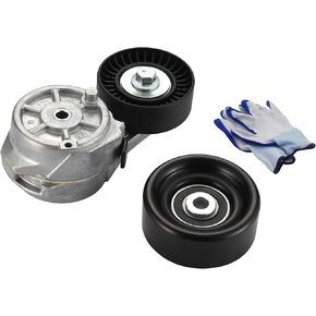 90K-38185 (2PCS 38185+38043) Serpentine Belt Tensioner Kit Without Belt Fit For Chrysler Town & Country Van 01-07/Voyager 01-03 Dodge Caravan 01-07/Grand Caravan 01-07
