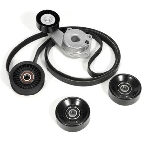 90K-38274A Serpentine Belt Drive Tensioner Pulley Component Kit Fit for Ford F150 F250 F350 Explorer Lobo Expedition Lincoln, 2005-2014 Replace# ACK061025 DBK061025B Complete Kit