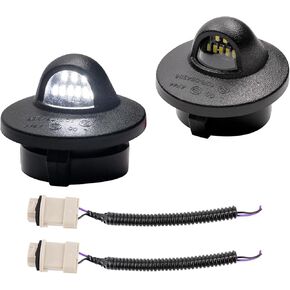 LED License Plate Light with Socket Wiring Harness Plugs Compatible with F150 1990-2014 F250 F350 1980-2016 F450 F550 1999-2016 for Ranger 1983-2011 for Bronco Explorer Excursion Expedition