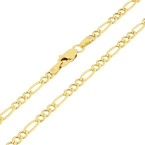 Nuragold 10k very أصفر الذهب فيجارو رابط 2.5 ملم سلسلة سلسلة (16 "-26") المجوهرات الإيطالية للرجال والنساء