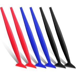Bremorou 6 PCS مرنة Micro Squeegee Auto Vinyl Wrap Tool Tool Tool Tool Slot Slot Tool مع صلابة مختلفة لنافذة تغليف السيارة لتثبيت لفات السيارة 6.3 "