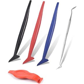 Car Wrapping Vinyl Tool Kit, 3 in 1 Flexible Micro Squeegee Set, Corner Squeegee Curves Slot Tools with 3 Different Hardness, for Auto Stickers, Vinyl Wraps Application (3PCS)