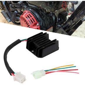 1 PC Car Rectifier, CG125-250CC GY6 Voltage Regulator, 12V Four Wire Structure is Stable and Easy to Install Automotive Parts, Suitable for ATV Off-road Scooter Accessories (Black)