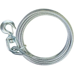 كابل Winch Vulcan مع خطاف دوار - CORE الصلب - 3/8 بوصة × 75 قدم - 14000 رطل. الحد الأدنى لقوة كسر