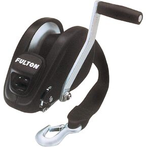 Fulton 142315 XLT BOAT TRAILER WINCH مع حزام ونش 20 قدم مع هوك ، 1800 رطل. السعة ، ونش مرفأ السعة ذات السرعة الواحدة ، نظام ترس الأسطوانة الصلبة